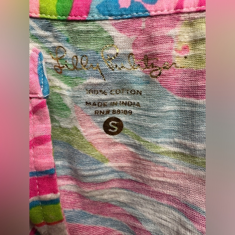 Lilly Pulitzer V-Neck Tank Floral Tropical Design & Colors Women’s Size Small - Picture 3 of 10
